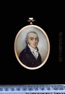 Thomas Niven Wearing Blue Coat, White Waistcoat, Blue And Red Checked Solitaire, Frilled White Chemise And Tied Stock
