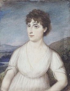 A Lady Wearing White Dress, With Landscape Background Of Mountains And A River A Lady Wearing White Dress, With Landscape Background Of Mountains And A River