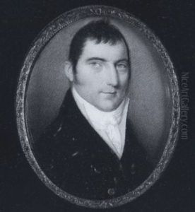 A Gentleman Wearing Blue-green Coat, Yellow Waistcoat And Tied White Stock by Thomas Hazlehurst