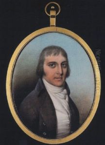 A Gentleman Wearing Slate-grey Coat, White Waistcoat And Cravat, His Hair Powdered