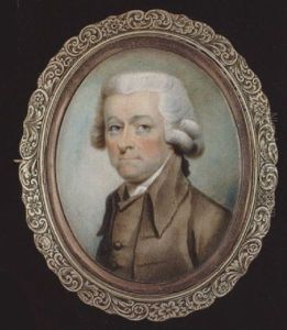 A Gentleman, His Powdered Hair In Buckles And En Queue, Wearing Pale Brown Coat, Matching Waistcoat And White Stock