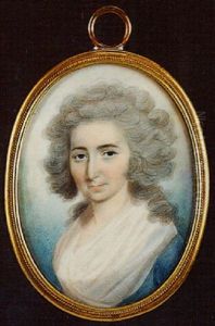 A Lady With Powdered Hair Wearing Blue Dress