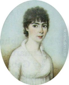 A Lady With Short Dark Hair Wearing A Lace-trimmed Dress Before A Sky Background