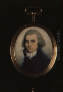 A Gentleman Wearing A Blue Jacket by Thomas Hazlehurst