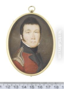 An Officer, Wearing Red Coat With Black Standing Collar And Facings, Gold Epaulette, White Chemise And Black Stock