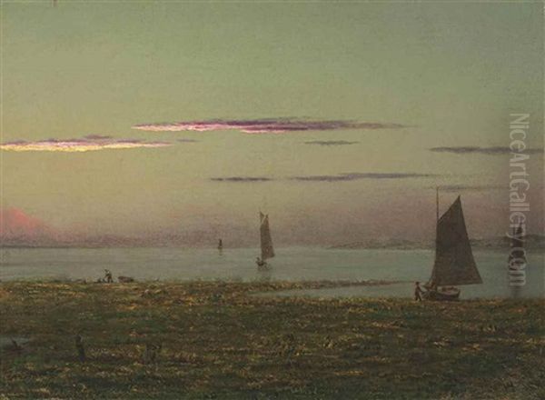 Sailboats Off The Connecticut Shore - view 1