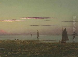 Sailboats Off The Connecticut Shore by Martin Johnson Heade