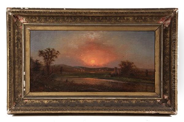 Sunset Over Riverside Mansion - view 1