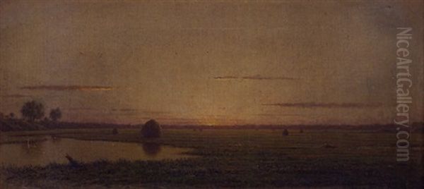 Landscape Of Sunset On The Marshes - view 1