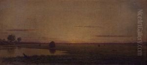 Landscape Of Sunset On The Marshes by Martin Johnson Heade