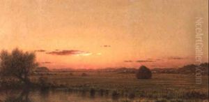 Salt Marsh Haystacks At Sunset by Martin Johnson Heade
