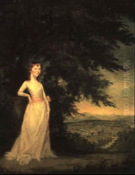 Portrait Of A Young Girl Said To Be A Member Of The Pennington Family Of Muncaster Castle, Standing Full - view 1