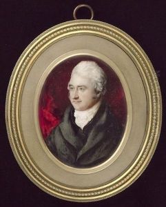 The Rev. Dr. Burfield Wearing Black Coat, Matching Waistcoat And White Cravat, Red Curtain Background by Mary Ann Heaphy