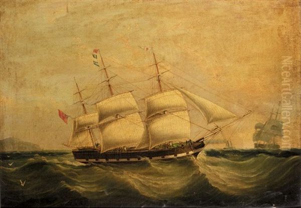 The Outward Bound Sailing Ship "sherbrooke" Off Holyhead - view 1
