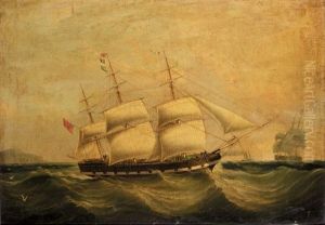 The Outward Bound Sailing Ship "sherbrooke" Off Holyhead by Joseph Heard