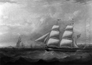 The Brig "ituna" At Sea by Joseph Heard
