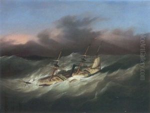 The U.s. Seat Frigate "mississippi", In A Typhoon On The 7th October 1854, On Her Passage From Simoda, Japan To The Sandwich Islands