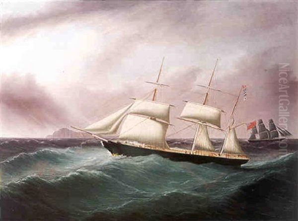 The Barque "humphrey Nelson" Nearing Valparaiso - view 1