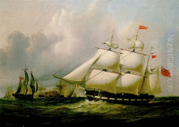 The Barque "rival" (335 Tons) Off The Coast - view 1