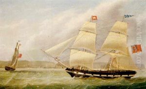 A Brig "zephyr", In Two Positions, Off Whitehaven by Joseph Heard