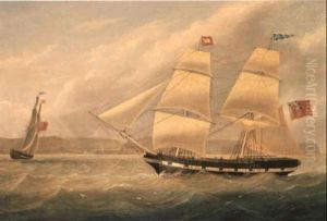 A Brig Zepher Sailing Offf The Shore A Brig Zepher Sailing Offf The Shore
