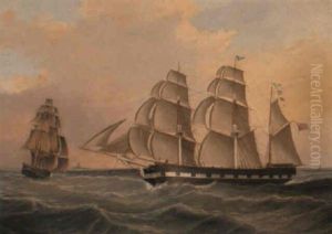 The Brig 'anjer' At Sea by Joseph Heard