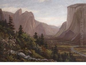 Looking Out The Yosemite Valley From Glacier Point Trail by Frank Lucien Heath