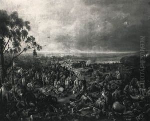The Field Of Waterloo After The Battle by William Heath
