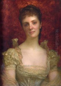 Portrait De Femme by Antoine Auguste Ernest Hebert