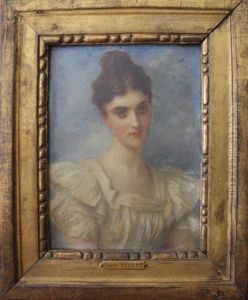 Portrait De Jeune Femme En Buste by Antoine Auguste Ernest Hebert