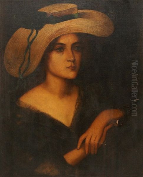 Portrait Of A Woman With A Hat On - view 1