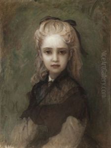 Portrait De Fillette by Antoine Auguste Ernest Hebert