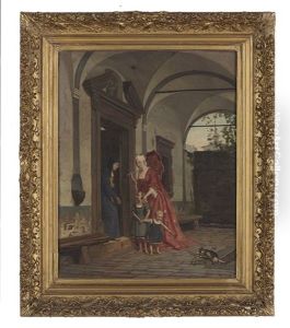 Lady And Two Orphans by Henri Hebert