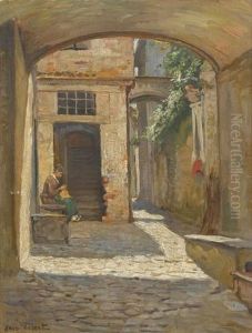 Ansicht Einer Gasse In Gandria by Henri Hebert