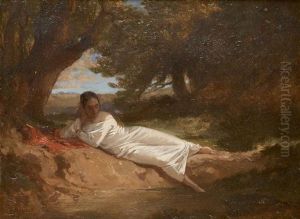 Jeune Fille A La Riviere by Jules Hebert