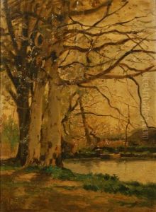 Trees By The Water by Hendrick van der Hecht