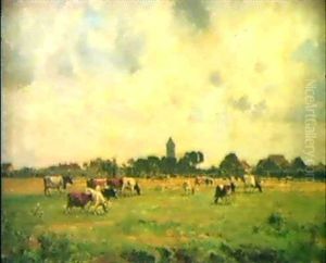 Paysage Des Flandres Avec Vaches Au Paturage by Hendrick van der Hecht