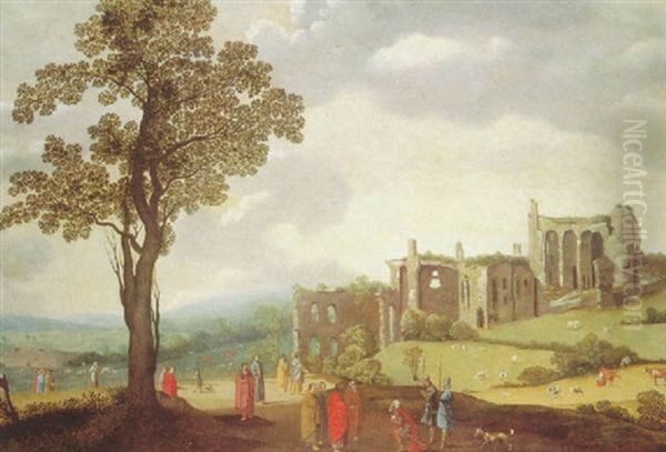 An Extensive Landscape With Christ Healing The Centurion's Servant - view 1