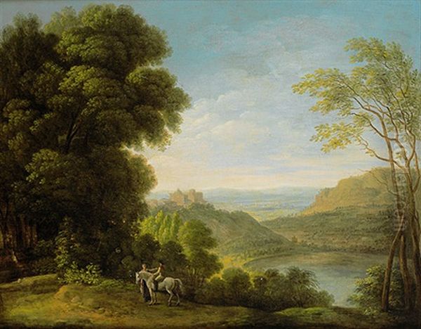 Castell Gandolfo Am Albaner See Bei Rom, Sommerresidenz Des Papstes, Gemalt Von Hofmaler Heck Stuttgart - view 1