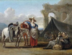 Marketenderszene by Jan van den Hecke the Elder