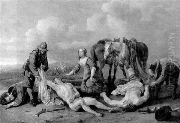 Kriegsszene Mit Plundernden Marodeuren - view 1