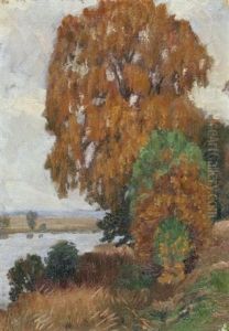 Baum Im Herbstlaub Uber Dem See Baum Im Herbstlaub Uber Dem See