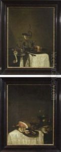 Fruhstucksstilleben Mit Nautiluspokal, Tazza, Zitrone Und Pastete Auf Silberenen Tellern by Gerrit Willemsz. Heda