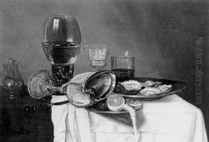 Still Life With A Nautilus Cup, A Roemer And Other Objects by Gerrit Willemsz. Heda