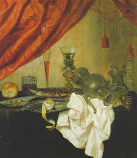 Prunkstilleben Mit Rotem Vorhang - view 1