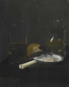 Still Life Of An Oyster, A Ivory Handled Knife, And A Glass Tanker by Willem Claesz Heda