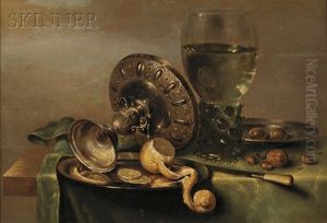 Still Life With Tazza, Peeled Lemon, And Roemer by Willem Claesz Heda