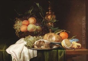 Fruhstucks-stilleben Mit Pastete, Brot, Fruchten Und Einem Prunkpokal