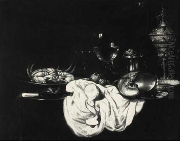 Still Life With Nautilus Shell, Gold Cup, Roemer And Other Objects - view 1