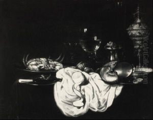 Still Life With Nautilus Shell, Gold Cup, Roemer And Other Objects by Willem Claesz Heda